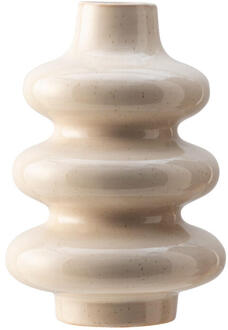 25% korting - Leen Bakker - Vaas Liz - Naturel - 24xØ16 Cm - Keramiek - Wit#Beige