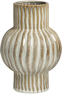 25% korting - Leen Bakker - Vaas Oli - Naturel - 25xØ17,5 Cm - Keramiek - Crème