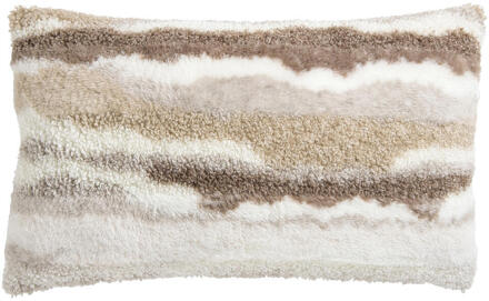 25% korting - Sierkussen Manda - Off-white/ Zand - 30x50 Cm