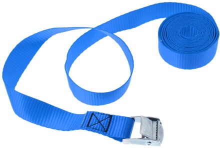 25 Mm X 2.5 M Vastbinden Riem Sjorren Band Cargo Imperiaal Tie-Down Riem Met Metalen Cam gesp Voor Kajak, kano, Surfplank Blauw