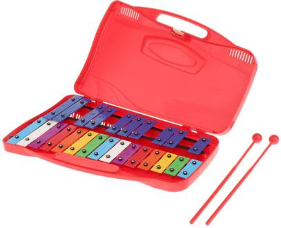 25 Note Xylofoon Slaginstrument Ijzeren Sleutels Ontwikkelen Training Voor Kinderen rood