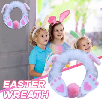 25 # Pasen Decoratie Krans Kransen Diy Guirlande Pasen Dief Bunny Butt Met Oren Cartoon Thuis Deur Muur Opknoping Ornamenten