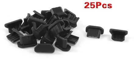 25 Pcs Anti Dust Zwart Zacht Plastic Dock Cover Micro Usb-poort Oor Jack Anti-Dust Voor Mobiele Telefoon stofdicht Usb Stof Plug