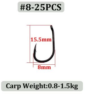 25 Pcs Curve Karper Haak Hoge Carbon Staal Vishaak Sharp Karper Hair Rig Haak Teflon Gecoat Karpervissen Feeder visgerei Accessoire 25stk-Size10