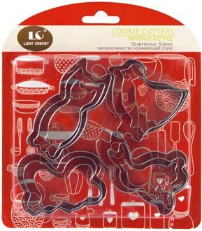 25 # Rvs 12 Delige Set Drie-Dimensionale Cookie Mold Cake Bakken Tools Diy Cookie Cutter Rvs cookie Gereedschap