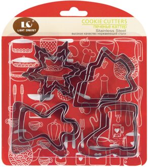 25 # Rvs 12 Delige Set Drie-Dimensionale Cookie Mold Cake Bakken Tools Diy Cookie Cutter Rvs cookie Gereedschap