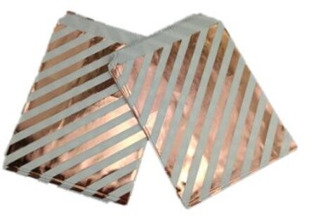 25 Stks/pak 18Cm Bags Papieren Pouch Rose Goud Papier Voedsel Veilig Zakken Verjaardag Wedding Party Gunsten Bags verpakking Voor Gasten GP03