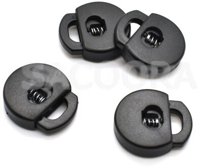25 Stks/pak Cord Lock Toggle Stopper Plastic Black Voor Kledingstuk Accessoires