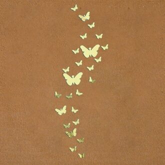 25 Stks/partij Spiegel Vlinder Woonkamer Decoratie Art Decal Diy Mode Acryl Decoratieve Muur Sticker Voor Home Decoratie 25stk goud