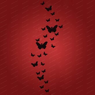 25 Stks/partij Vlinder Acryl Spiegel Oppervlak Decoratieve Wall Art Decal Diy Muursticker Voor Kinderen Kamers Woondecoratie E zwart