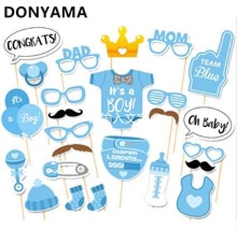 25 stks/set Blauw het een jongen babyshower party photo booth voor baby shower jongen
