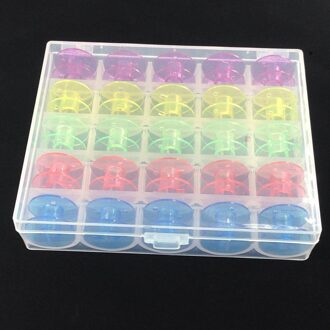 25 stks/set Willekeurige Kleur Plastic Spool Spoelen voor Singer Janome Gemeenschappelijke Huishoudelijke Naaimachine Line Tool met Doos