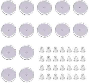 25 Stuks 12 Mm Oorbel Blanks Stud Cabochon Instellen Base Bezel Trays Met 25 Stuks Backs Voor Diy Sieraden Maken levert zilver