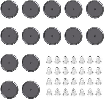 25 Stuks 12 Mm Oorbel Blanks Stud Cabochon Instellen Base Bezel Trays Met 25 Stuks Backs Voor Diy Sieraden Maken levert zwart