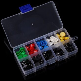 25 Stuks 12X12X7.3 Mm Momentary Tactile Push Button Touch Micro Switch 4P Pcb W/cap