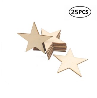 25 Stuks 60Mm 2.36Inch Wedding Diy Craft Festival Houten Ster Uitsparingen Kerst Ster Houten Ornamenten Voor Versieringen