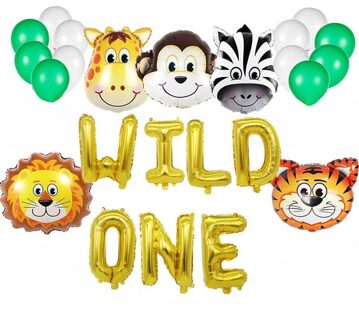 25 Stuks Ballon Set Animal Forest Verjaardagsfeestje Decoratie Kids Voor Thuis Verjaardag Ballonnen wild een
