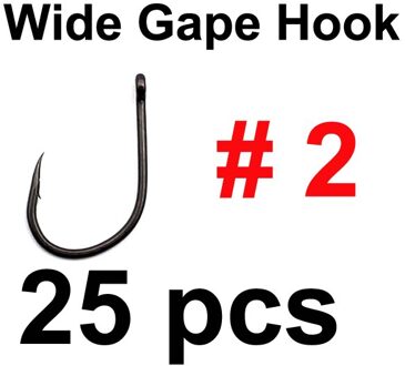 25 Stuks Karper Haken Wide Gape Prikkeldraad Haak Voor Karper Vissen Naald Scherpe Curve Karpervissen Haken Mat Zwart Pop up Boilies Europa 25stk Size 2
