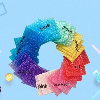 25 stuks Kleur hartvormige Schokbestendig Bubble Zakken Opblaasbare Zak Schuim Wrap Voor Verpakking Materiaal Bag Paars / 10x10 cm