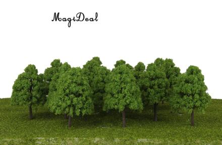 25 stuks Plastic Licht Groene Trein Layout Model Bomen 1:150 N Schaal Tuin Park Forest War Game Diorama Landschap Landschap