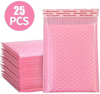 25 Stuks Roze Verdikte Self-Afdichting Foam Met Envelop 13X18Cm Waterdicht Mailing Verpakking Zak Zelf-Afdichting Roze #55