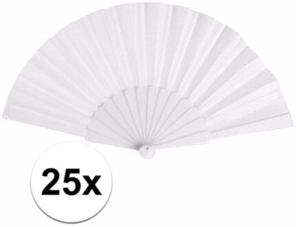 25 stuks Spaanse bruiloft Handwaaiers wit 23 cm