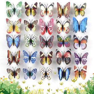 25 Stuks Vlinder Decor Kleurrijke Grillige Lichtgevende Simulatie Vlinder Stakes Bloempotten Tuin Outdoor Patio Yard Decoratie
