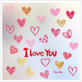 25 # Valentijnsdag Muursticker Liefde Venster Sticker Koelkast Muurstickers Romantische Rode Diy Liefde Hart Bruiloft Decoratie