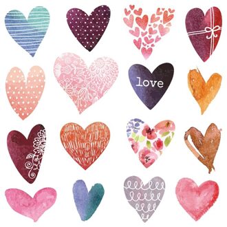 25 # Valentijnsdag Muursticker Liefde Venster Sticker Koelkast Muurstickers Romantische Rode Diy Liefde Hart Bruiloft Decoratie
