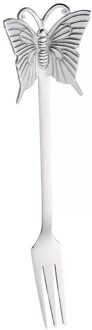 25 # Vlinder Lepel 304 Roestvrij Staal Koffie Lepel Fruit Vork Roeren Melk Theelepel Dessert Fruit Scoop Keuken Servies B