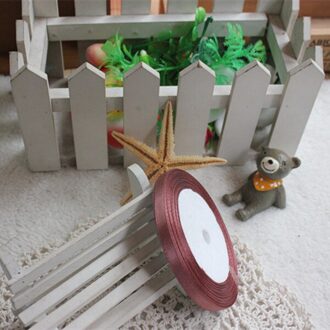 25 Yards Rode Koffie Zijden Satijnen Lint Bruiloft Decoratie Cadeaupapier Kerstmis Nieuwjaar Apparel Naaien Stof Lint lint 6mm