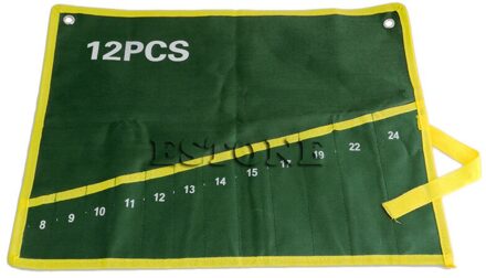 25 Zakken Duurzaam Canvas Steeksleutel Tool Roll Up Opbergtas 12stk