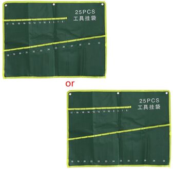 25 Zakken Duurzaam Canvas Steeksleutel Tool Roll Up Opbergtas 25stk