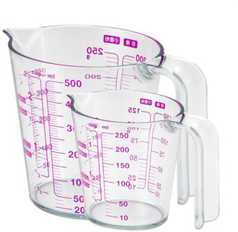 250/500ml High Quality Plastic Measuring Cup Clear Scale Show Transparent Mug Pour Spout Measuring Device