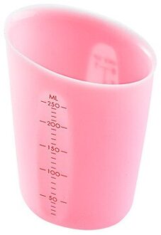 250/500Ml Siliconen Maatbeker Kruik Giet Uitloop Oppervlak Keuken Tool Cup Met Afgestudeerd Keuken Cuillere doseur Roze / 500ml