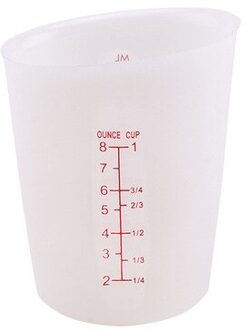 250/500Ml Siliconen Maatbeker Kruik Giet Uitloop Oppervlak Keuken Tool Cup Met Afgestudeerd Keuken Cuillere doseur wit / 250ml
