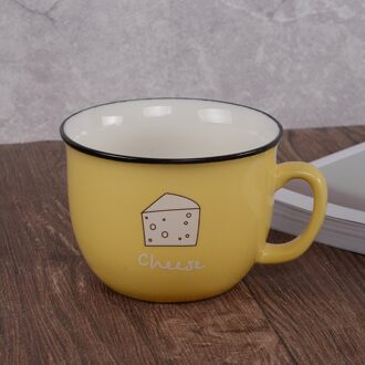 250 Ml Snoep Kleur Keramische Mok Koffie Melk Ontbijt Cup Leuke Porselein Thee Mokken geel