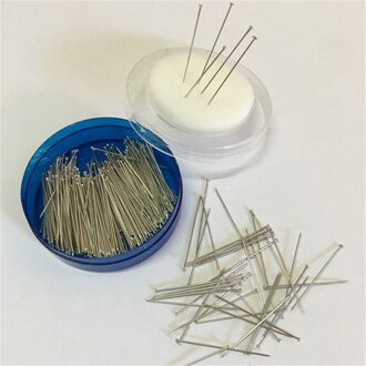 250 Pcs 35 Mm Naaister Pins Rvs Rechte Pins Quilt Applique Naaien Naald Diy Craft Met Doos Naaien Accessoires 1doos(250stk)