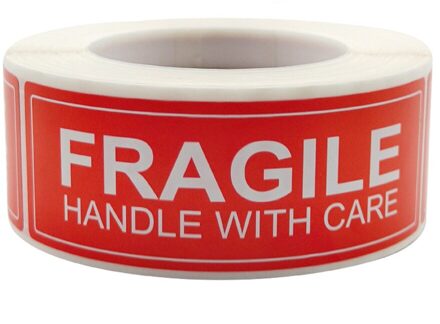 250 Pcs/Roll 1*3Inch "Niet Buigen" Handvat Met Zorg Dank U Stickers Lijm waarschuwing Labels Business Pakket Breekbare Sticker