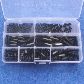 250 Stks M3 Mannelijke-Vrouwelijke Spacers Standoff PA66 PCB Schroefdraad Cross Schroeven Hex noten Bolt Assortiment kit set Fastener Hardware