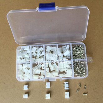 250 stks/partij 50 Sets/box kit 2.54mm XH2.54 2 p 3 p 4 pin Connector plug + rechte naald + terminal socket Header draad Adapter Y Een S