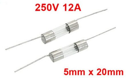 250 v 12A 5mm x 20mm Axiale Lood Glas Zekeringen Tube 20 stks