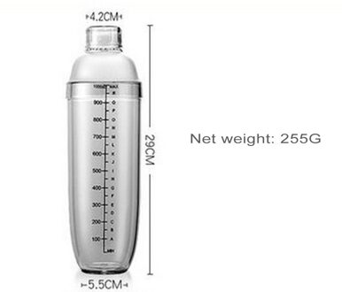 250Ml-1000Ml Glas Cocktail Shaker Transparante Schaal Bar Shakers Cup Sap Sneeuw Gram Cup Water Fles Bar gereedschap Partij Gereedschap Roze