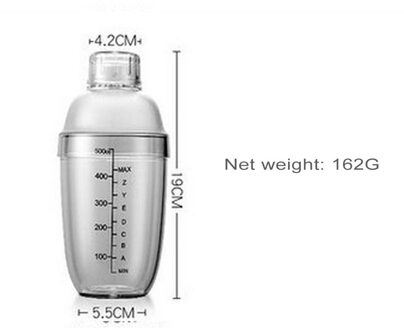 250Ml-1000Ml Glas Cocktail Shaker Transparante Schaal Bar Shakers Cup Sap Sneeuw Gram Cup Water Fles Bar gereedschap Partij Gereedschap zwart