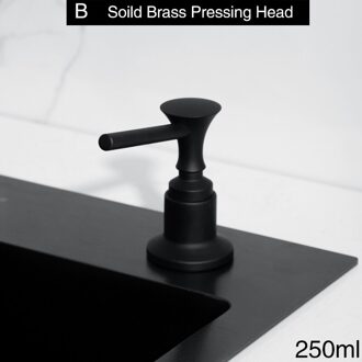 250Ml Aanrecht Zeep Dispensers Pomp Messing + Abs Plastic Fles Vloeibare Hand Wassen Zwart Aanrecht Zeepdispenser