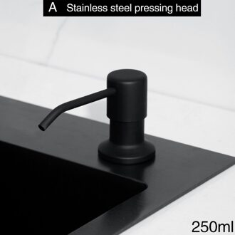 250Ml Aanrecht Zeep Dispensers Pomp Messing + Abs Plastic Fles Vloeibare Hand Wassen Zwart Aanrecht Zeepdispenser