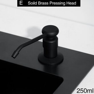 250Ml Aanrecht Zeep Dispensers Pomp Messing + Abs Plastic Fles Vloeibare Hand Wassen Zwart Aanrecht Zeepdispenser