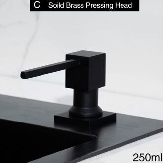 250Ml Aanrecht Zeep Dispensers Pomp Messing + Abs Plastic Fles Vloeibare Hand Wassen Zwart Aanrecht Zeepdispenser