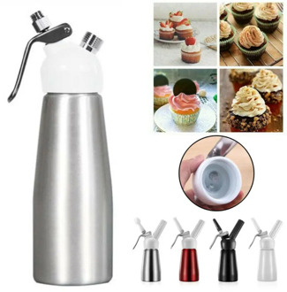 250ML Cream Cutter Cream Dispenser Whipped Cream Siphon Cream Whipper 3 Nozzles Plastic Mouth Can Ce Decorated With Creamer