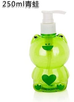 250Ml Draagbare Kids Leuke Animal Zeepdispenser Kikker/Eend Vorm Push-Type Dispenser Shampoo En Douchegel doseren Fles Little kikker